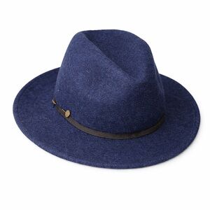 Navy Wool Fedora Hat Western Boho‎ Coastal Cowgirl Indie Chic Aesthetic